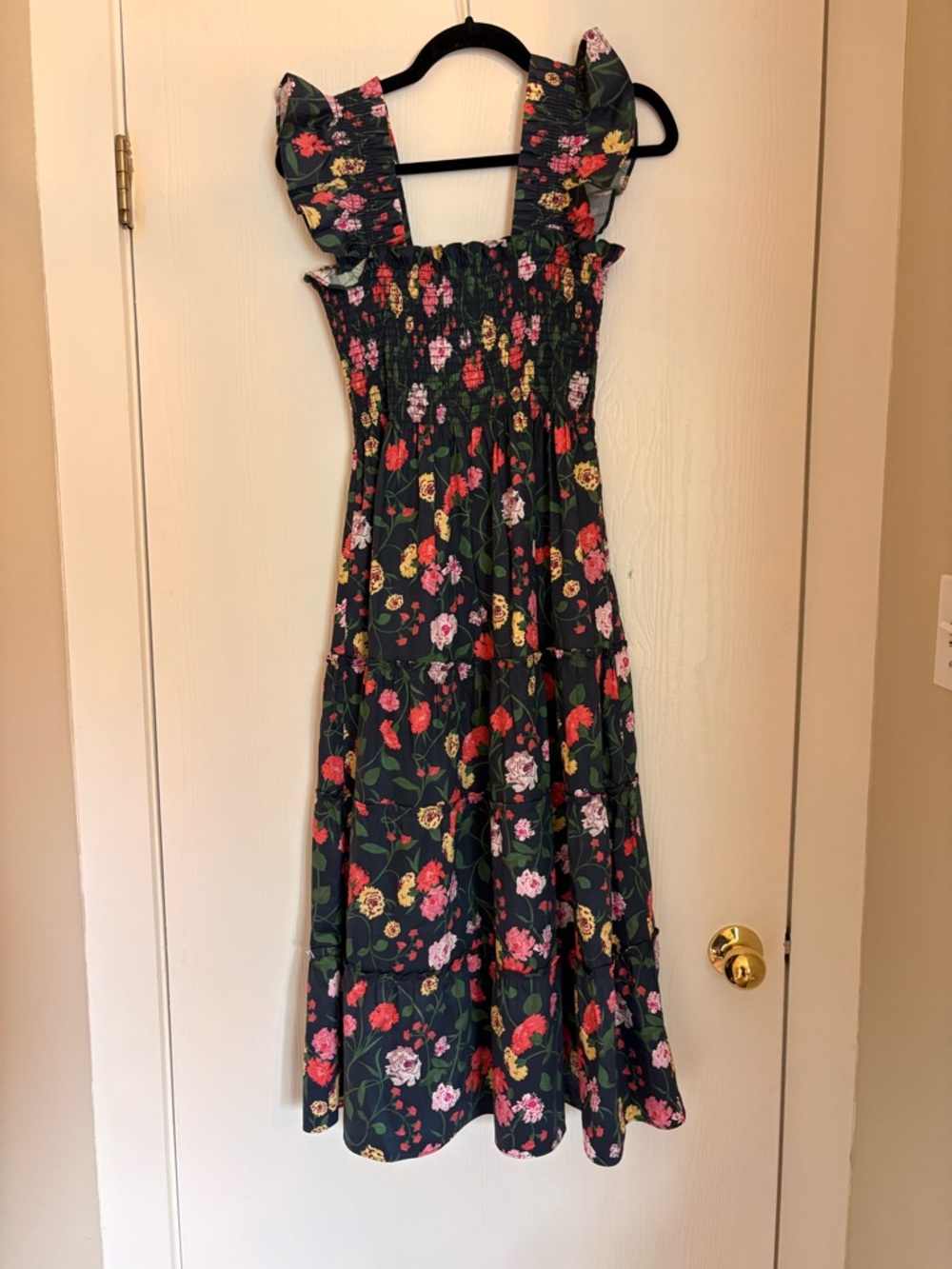 Hill House | Ellie Nap Dress, Navy Peony Bouquet Cotton Sateen - Picture 2 of 4
